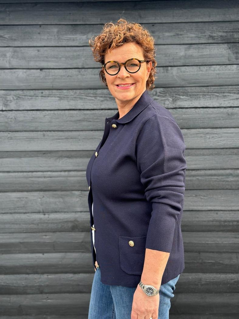 Cardigan m/gull knapper