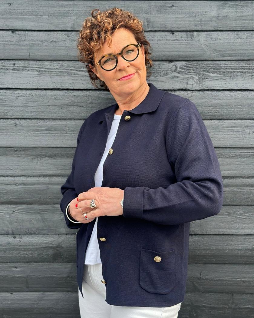 Cardigan m/gull knapper