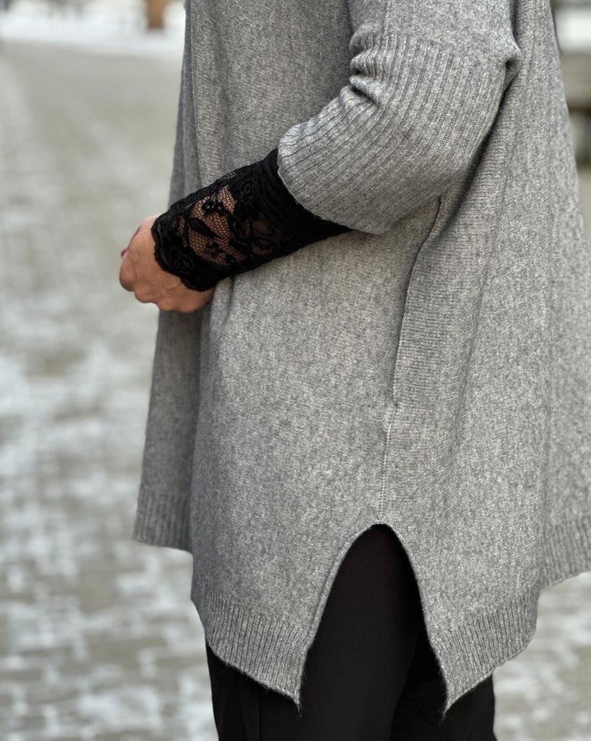 Oversized genser m splitt