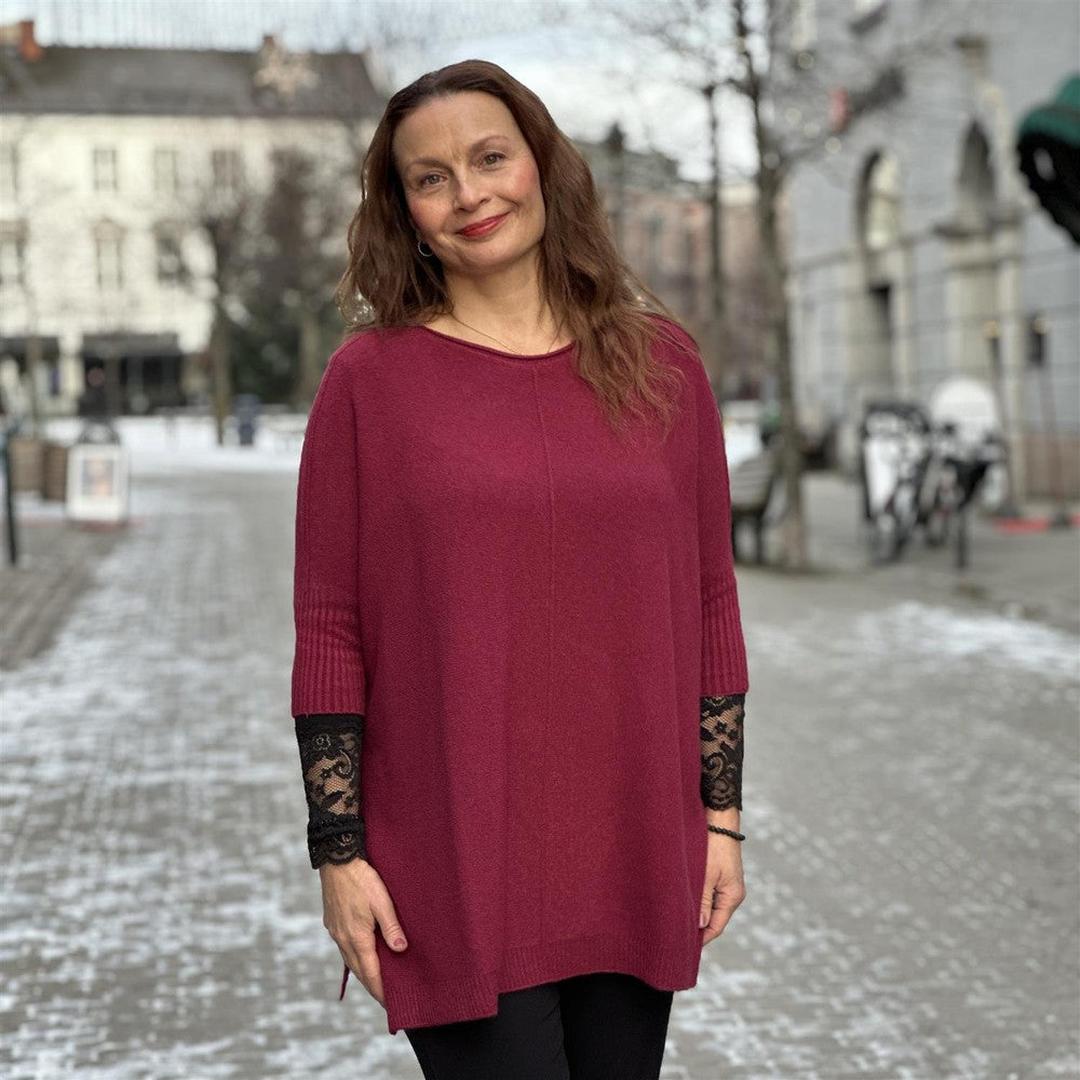 Oversized genser m splitt