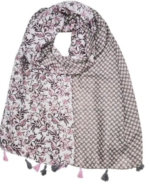 Skjerf print viskose/bomull